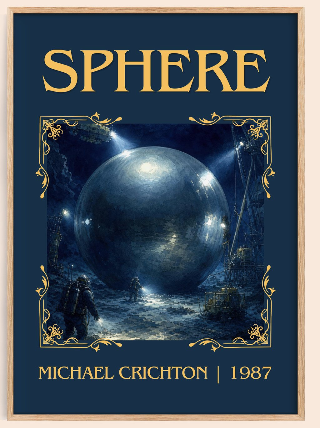 Sphere Classic Book Art Print by Michael Crichton – book poster