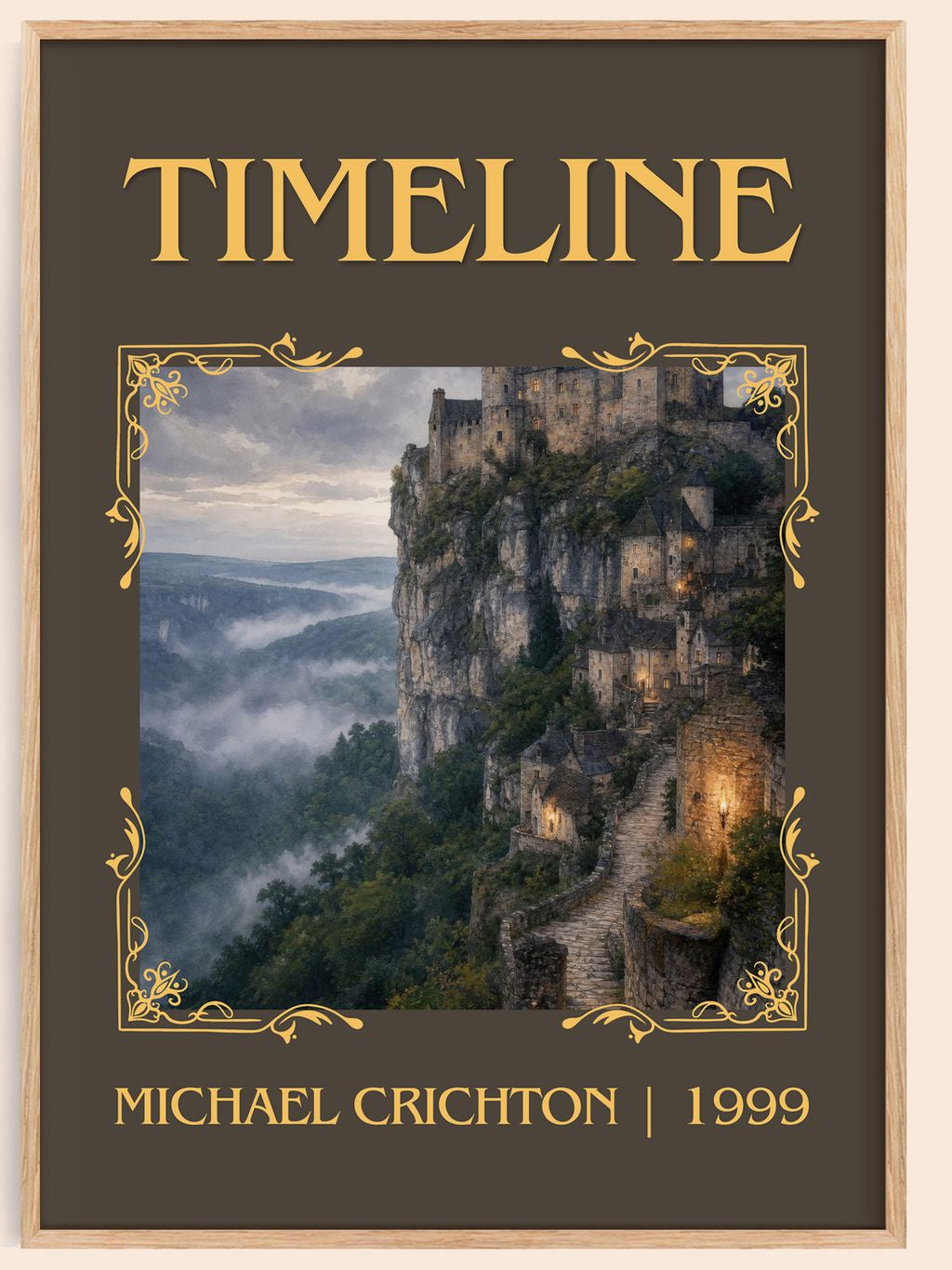 Timeline Classic Book Art Print by Michael Crichton – book poster