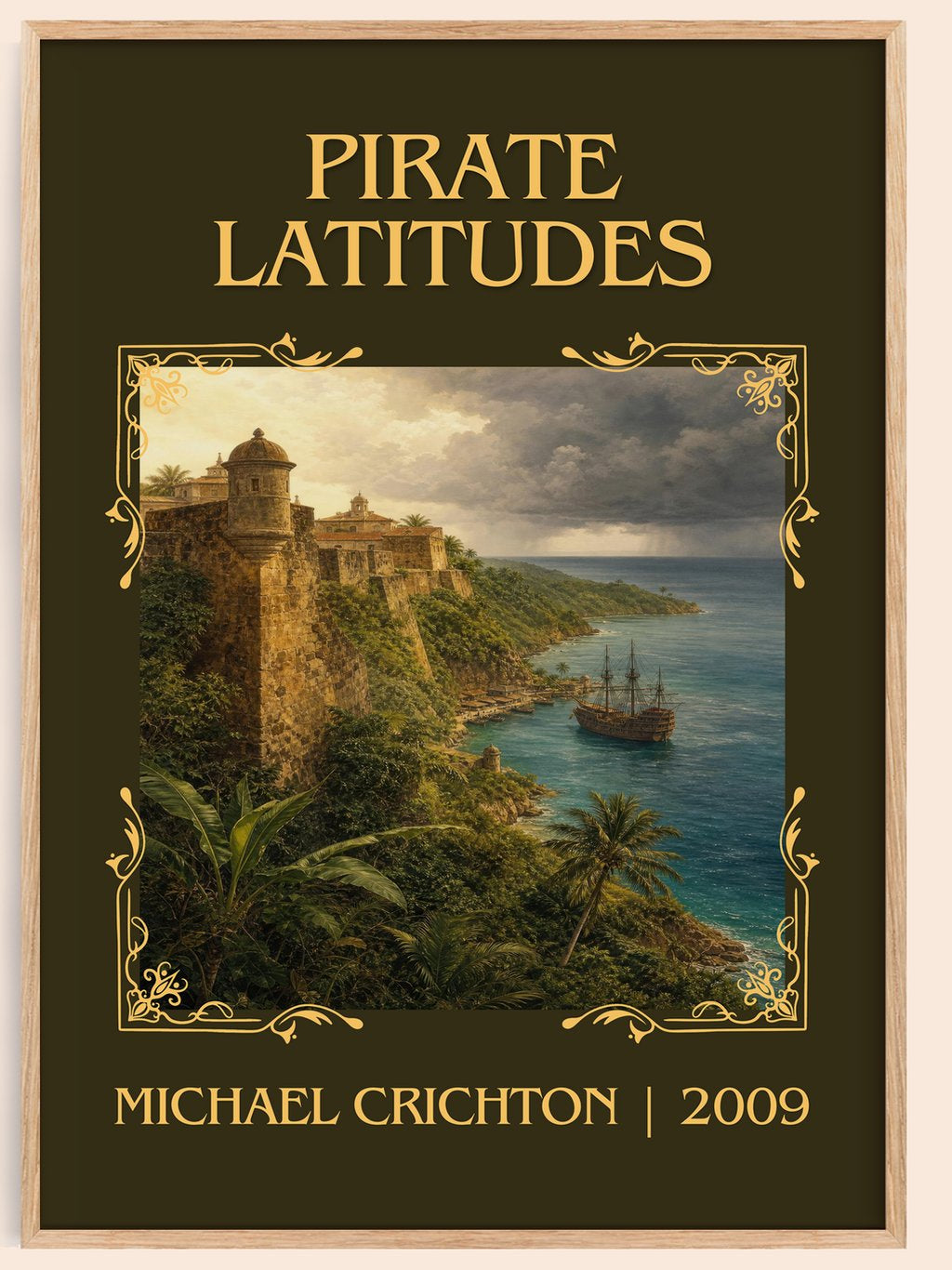 Pirate Latitudes Classic Book Art Print by Michael Crichton – book poster