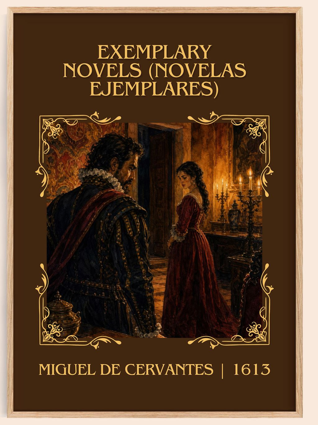 Exemplary Novels (Novelas Ejemplares) Classic Book Art Print by Miguel De Cervantes – book poster