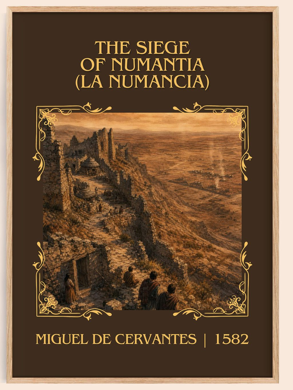 Siege Of Numantia (La Numancia) Classic Book Art Print by M. Cervantes – book poster