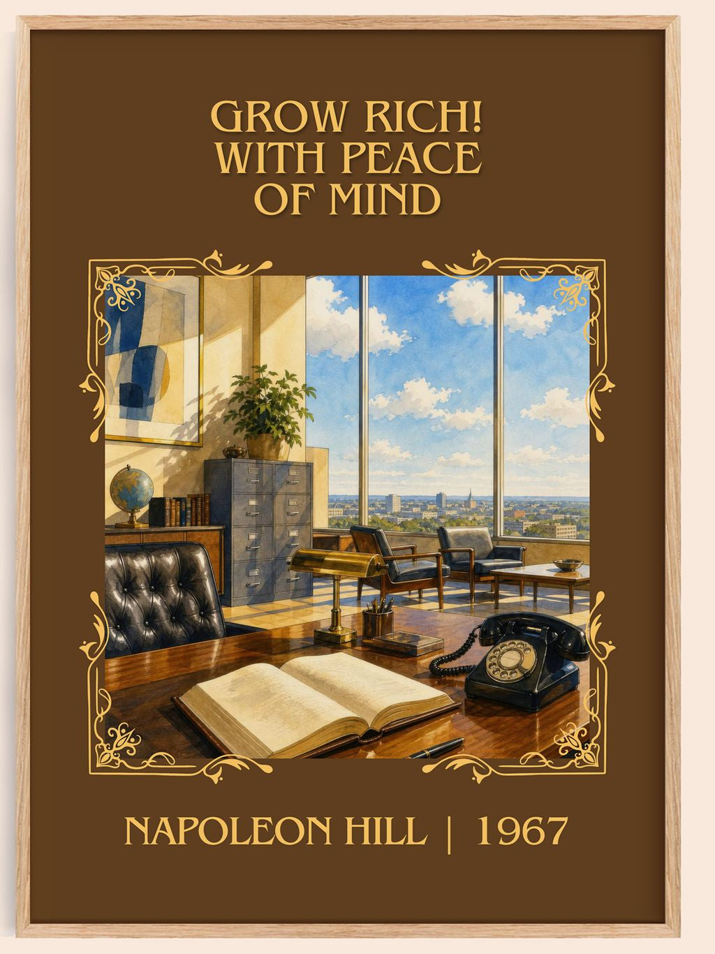 Grow Rich! With Peace Of Mind Classic Book Art Print by Napoleon Hill – book poster