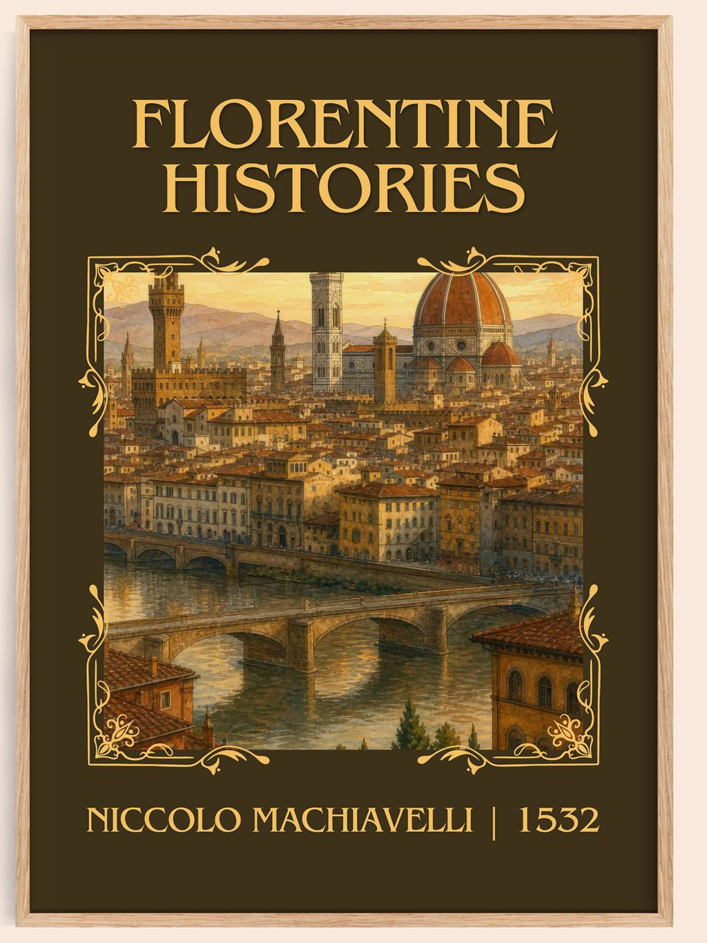 Florentine Histories Classic Book Art Print by Niccolò Machiavelli – book poster