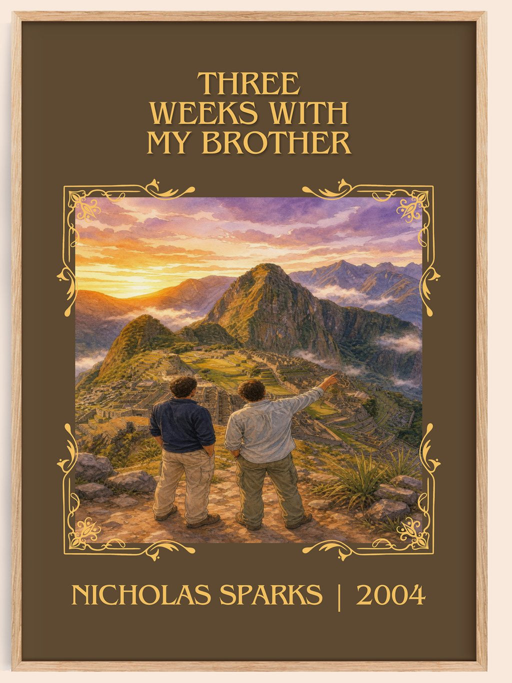 Three Weeks With My Brother Classic Book Art Print by Nicholas Sparks – book poster