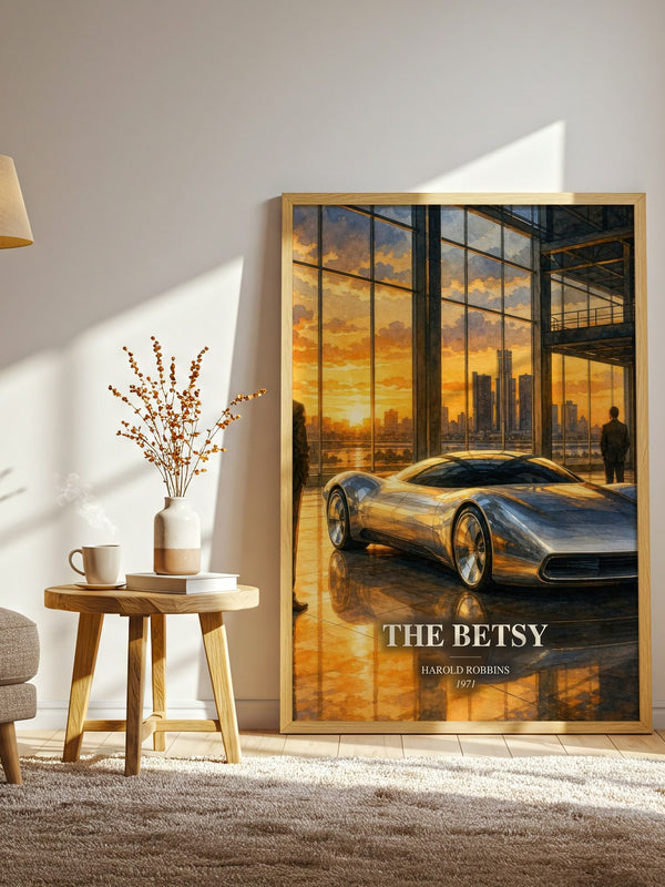 The Betsy watercolour print in frame leaning in hallway – contemporary fiction wall art