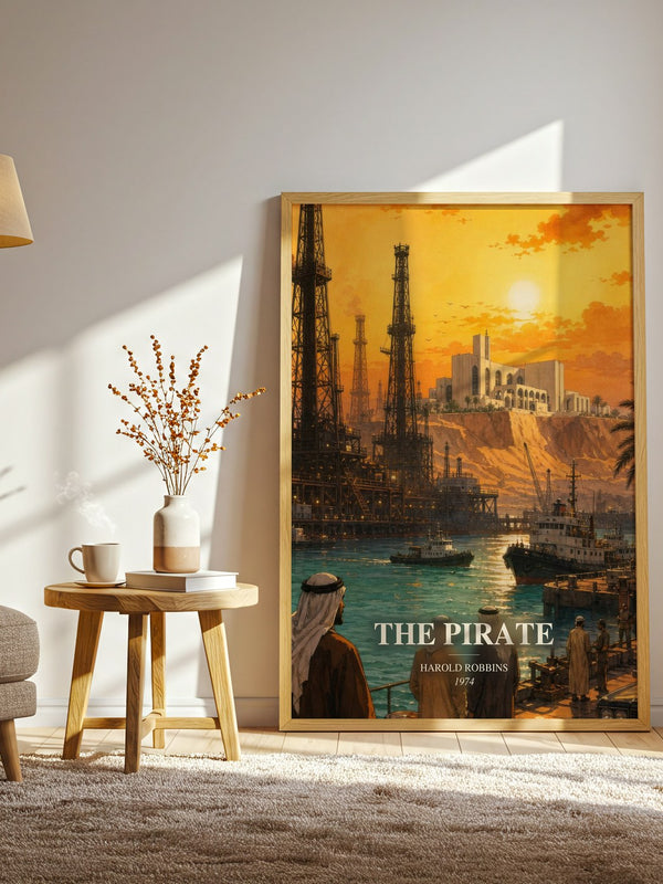 The Pirate watercolour print in frame leaning in hallway – contemporary fiction wall art