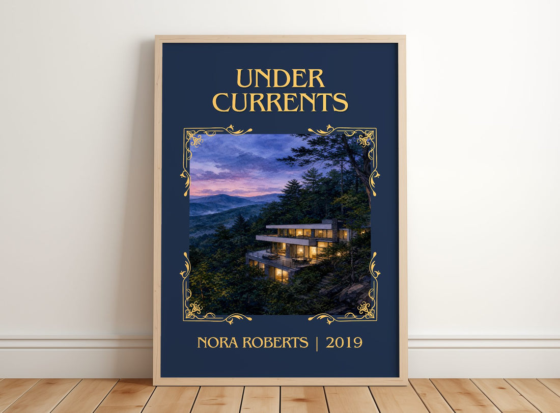 Under Currents Classic Book Art Print by Nora Roberts – framed print leaning on a wooden floor