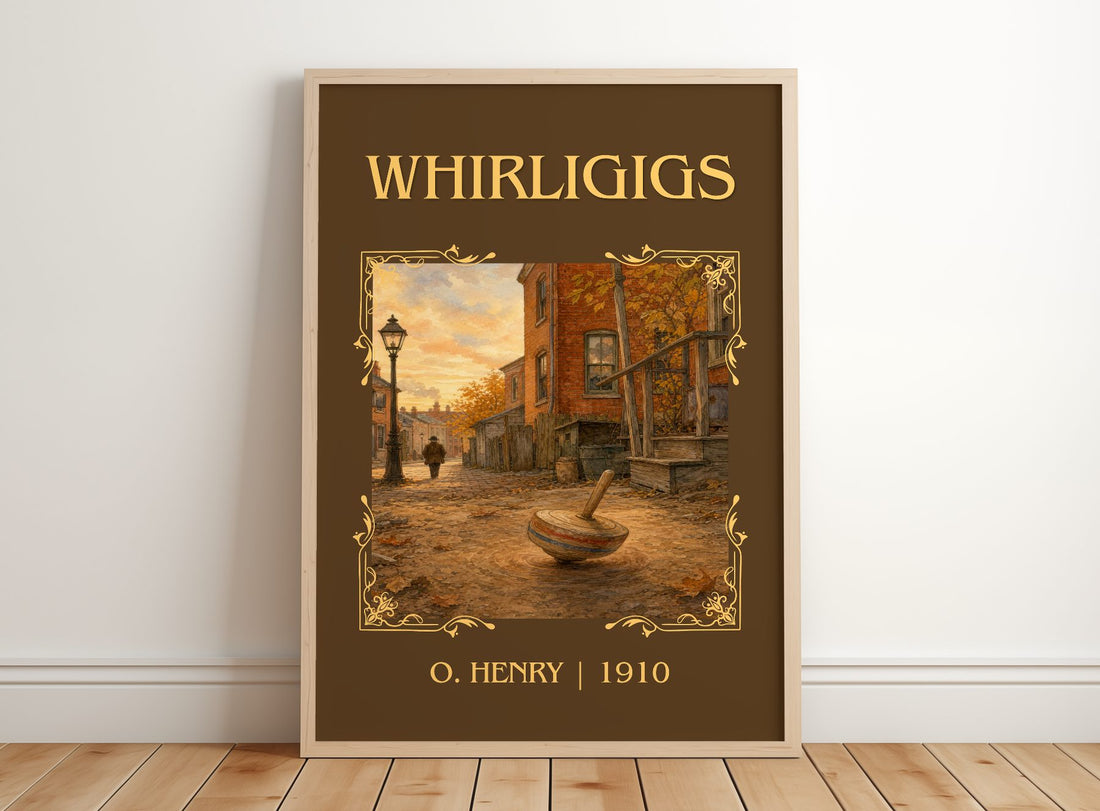 Whirligigs Classic Book Art Print by O. Henry – framed print leaning on a wooden floor