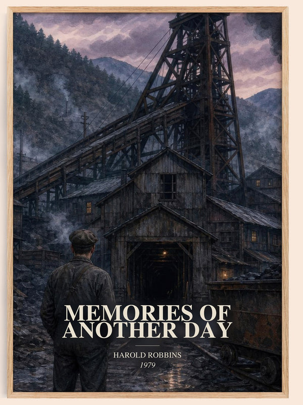 Memories Of Another Day watercolour book poster by Harold Robbins – framed literary art print