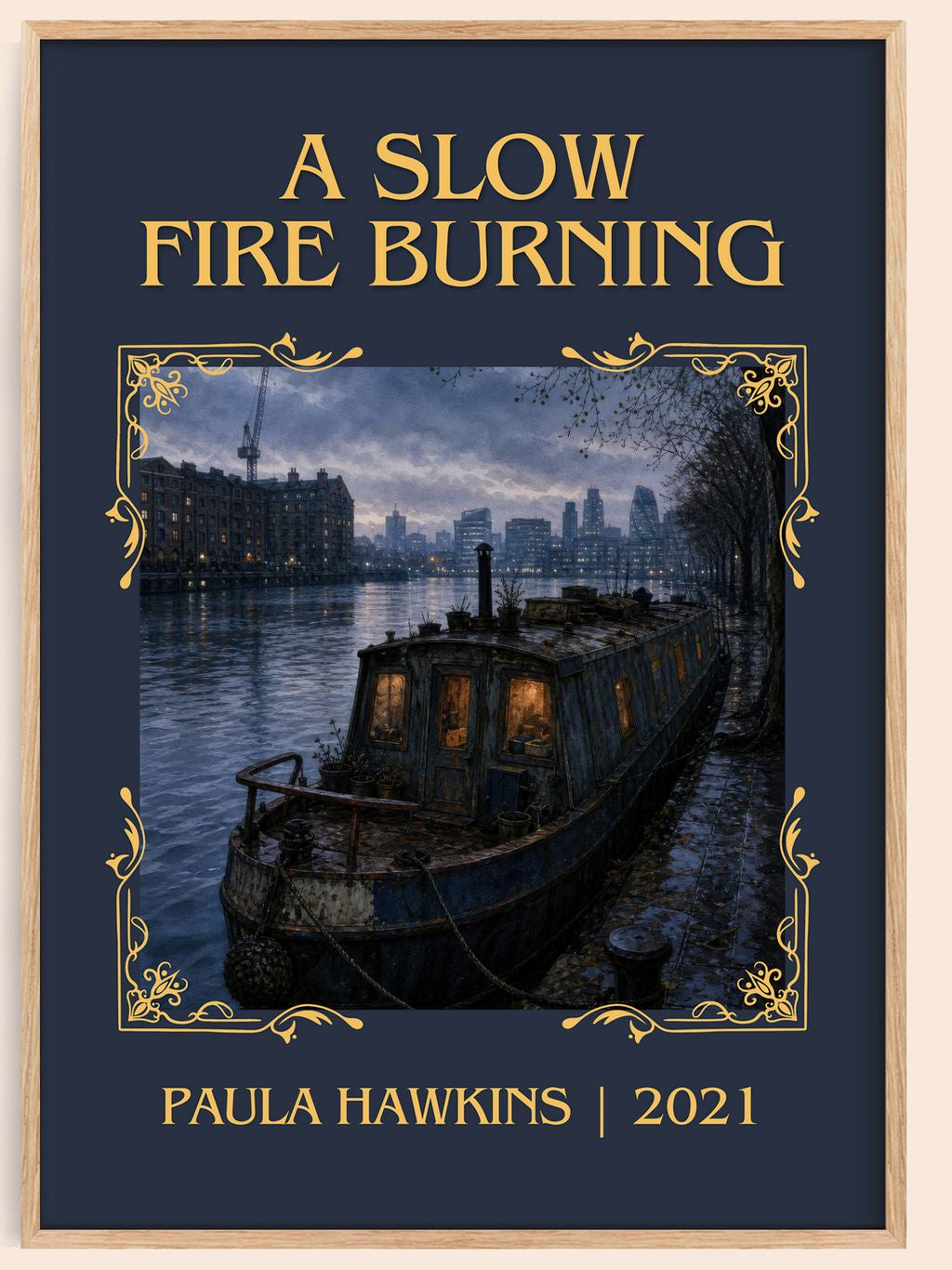 A Slow Fire Burning Classic Book Art Print by Paula Hawkins – book poster