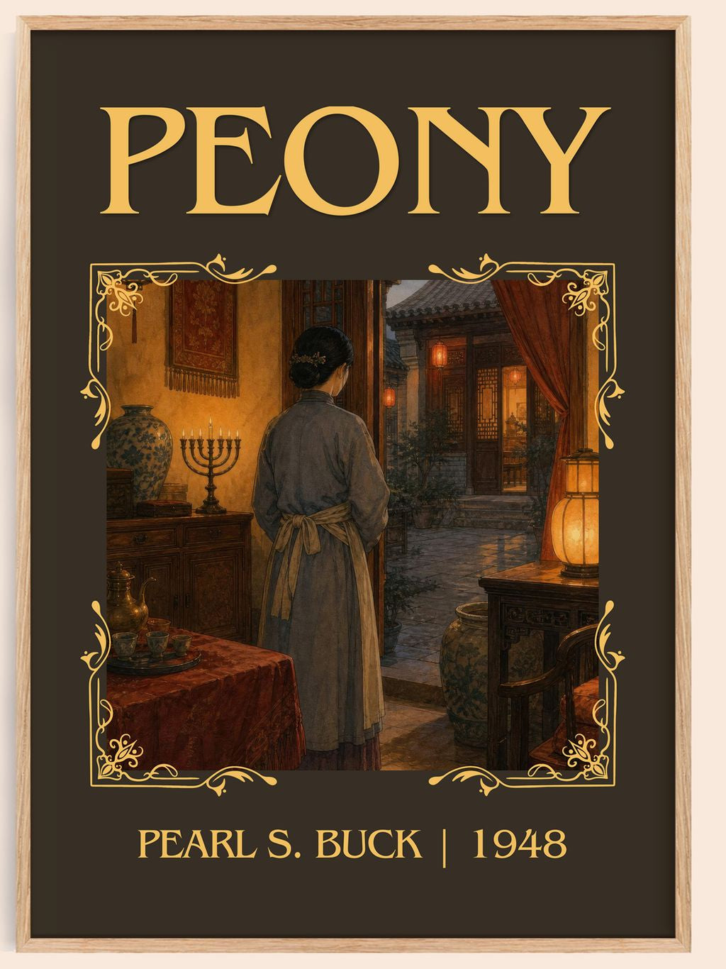 Peony Classic Book Art Print by Pearl S. Buck – book poster