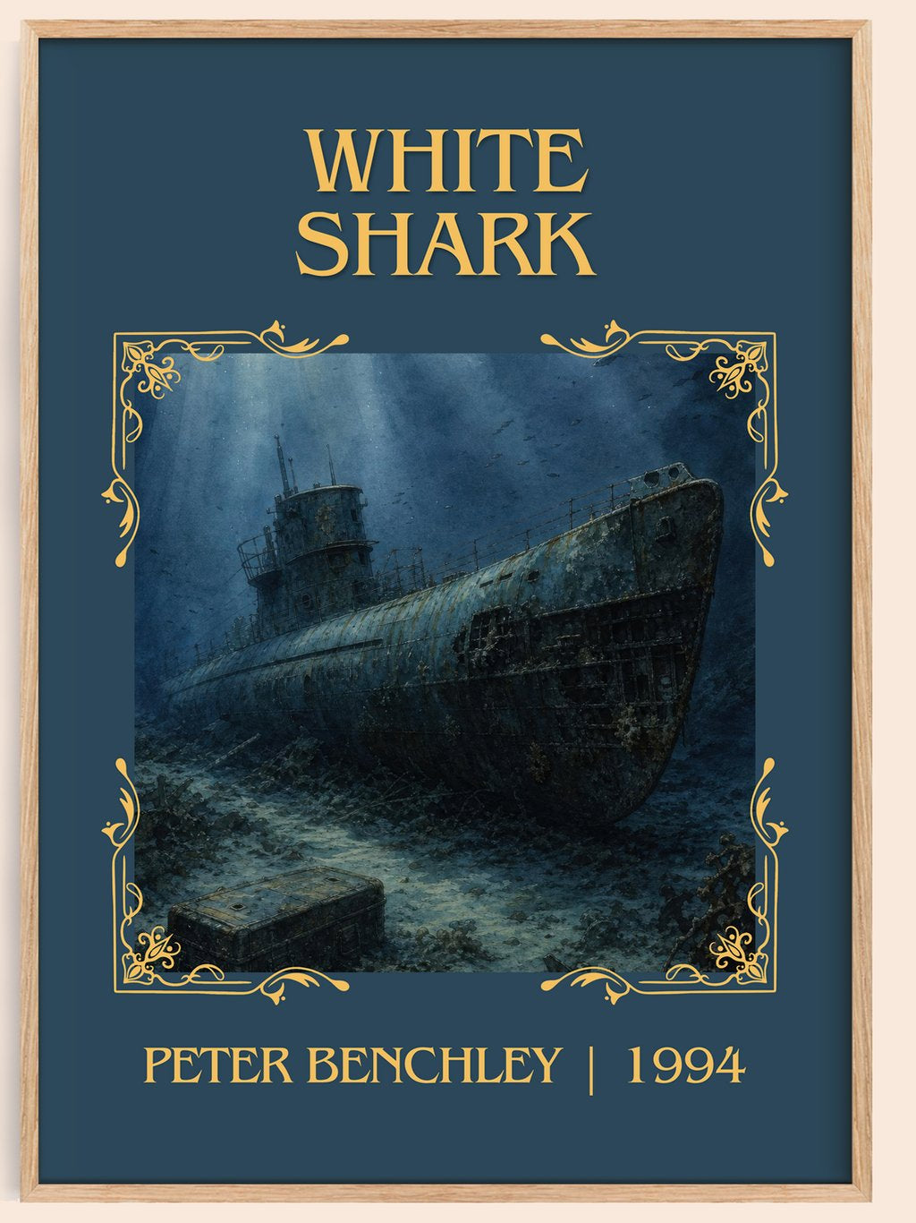 White Shark Classic Book Art Print by Peter Benchley – book poster