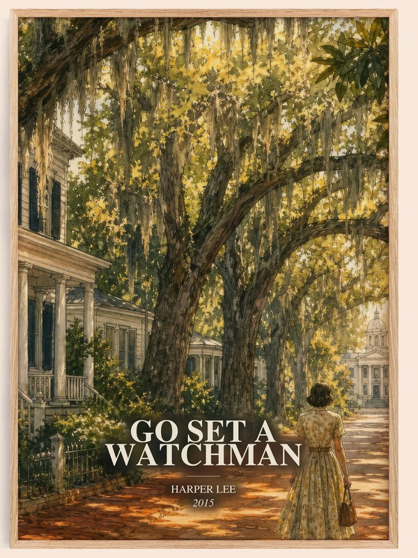 Go Set A Watchman watercolour book poster by Harper Lee – framed literary art print