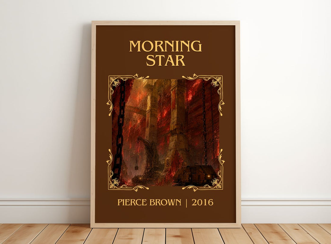 Morning Star Classic Book Art Print by Pierce Brown – framed print leaning on a wooden floor