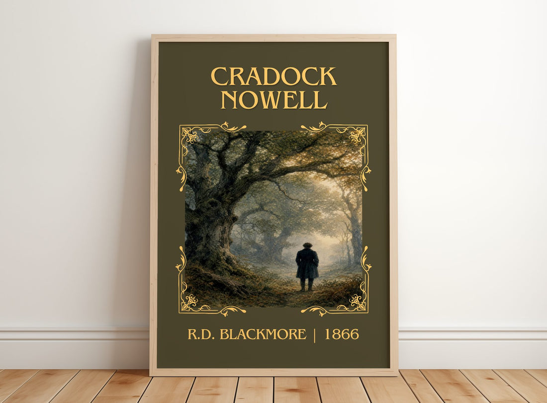 Cradock Nowell Classic Book Art Print by R.D. Blackmore – framed print leaning on a wooden floor