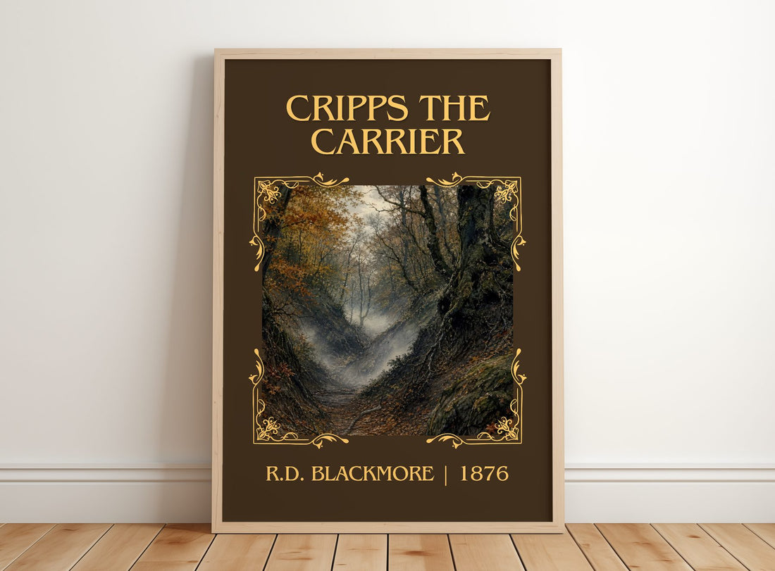 Cripps The Carrier Classic Book Art Print by R.D. Blackmore – framed print leaning on a wooden floor