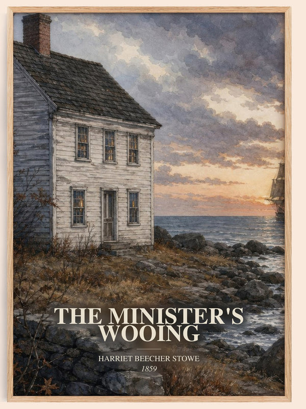 The Minister'S Wooing watercolour book poster by Harriet Beecher Stowe – framed literary art print
