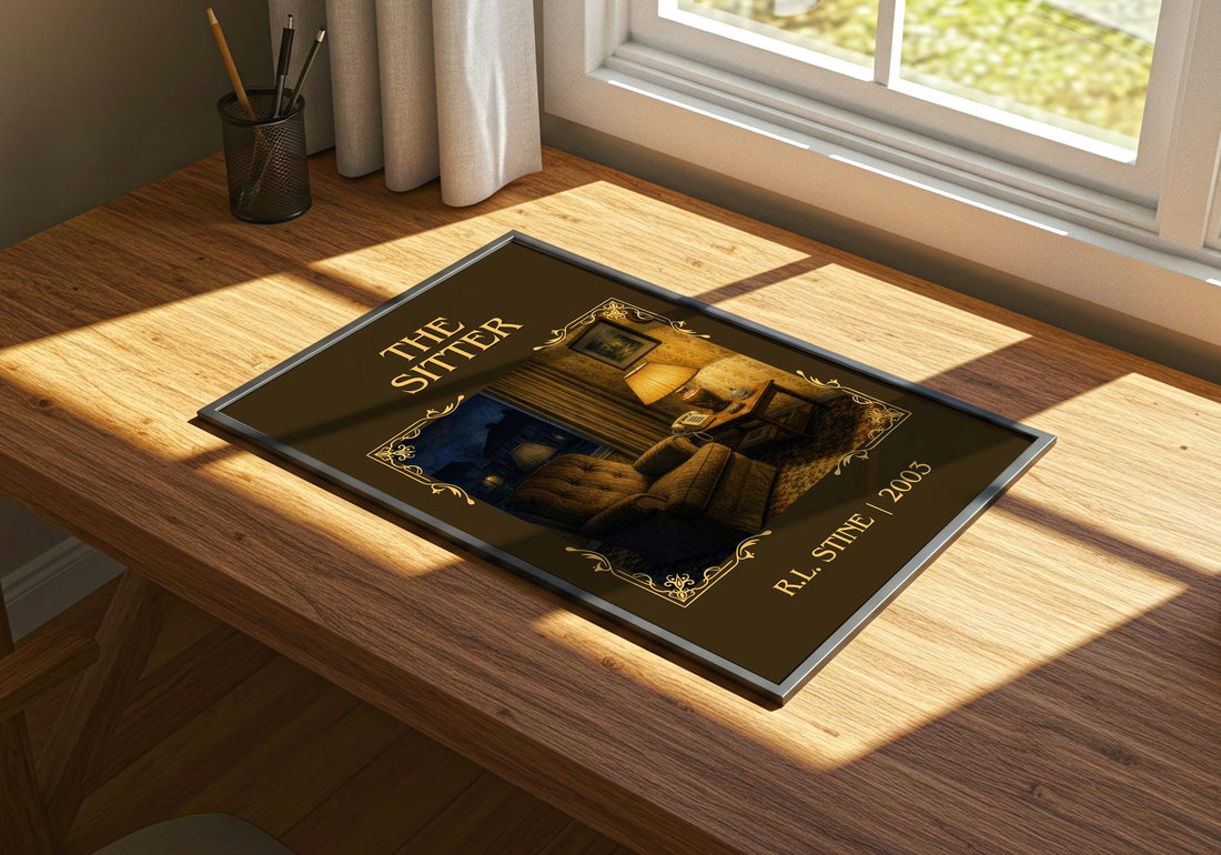 The Sitter Classic Book Art Print by R.L. Stine – print on a sunlit desk
