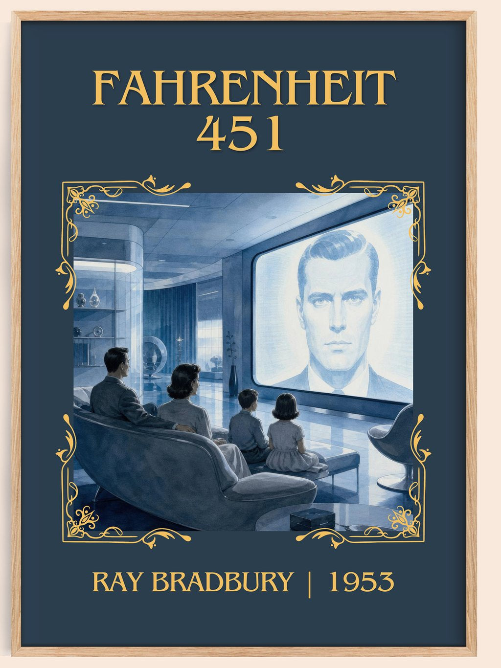 Fahrenheit 451 Classic Book Art Print by Ray Bradbury – book poster