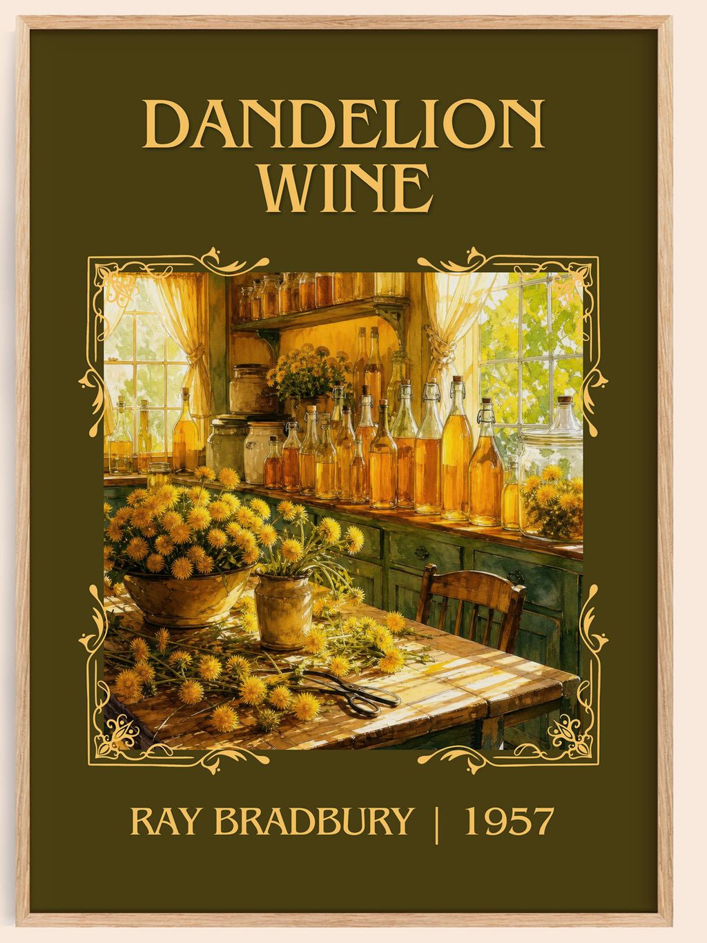 Dandelion Wine Classic Book Art Print by Ray Bradbury – book poster