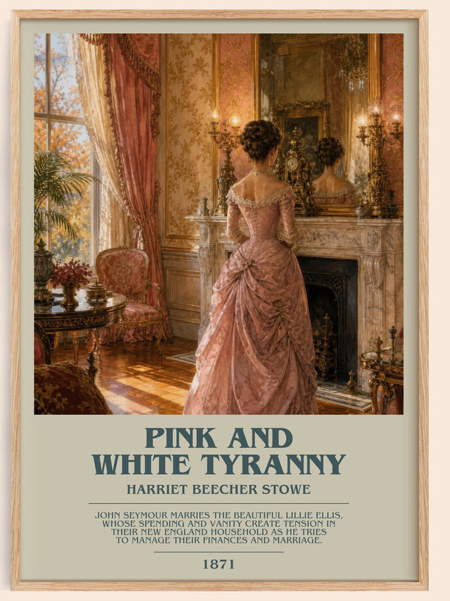 Pink And White Tyranny Bookish Wall Art by Harriet Beecher Stowe