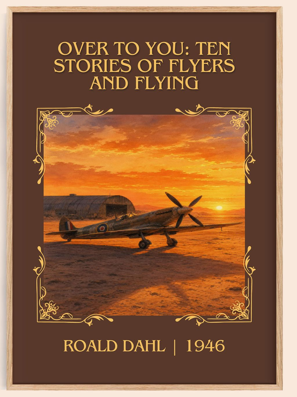 Over To You: Ten Stories Of Flyers And Flying Classic Book Art Print by Roald Dahl – book poster