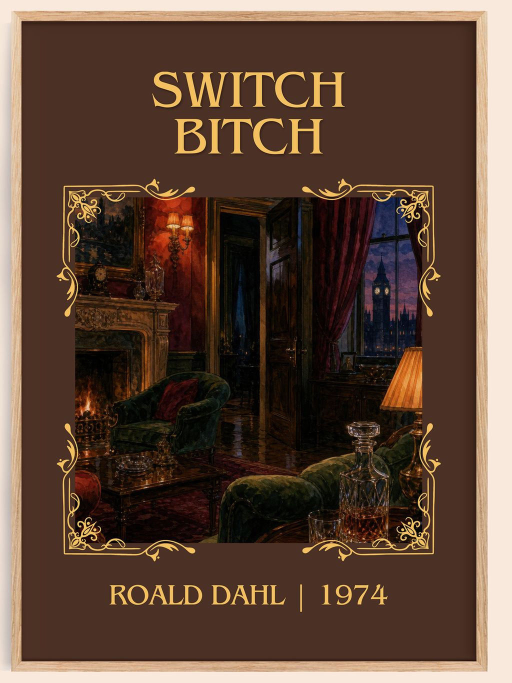 Switch Bitch Classic Book Art Print by Roald Dahl – book poster