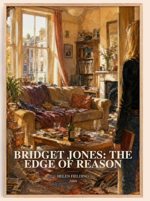 Bridget Jones: The Edge Of Reason watercolour book poster by Helen Fielding – framed literary art print