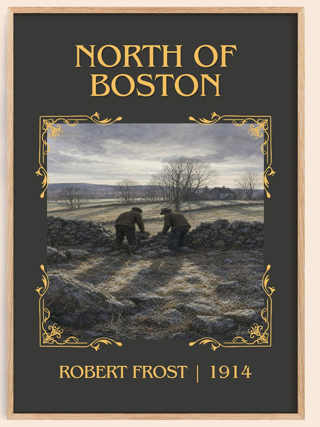 North Of Boston Classic Book Art Print by Robert Frost – book poster