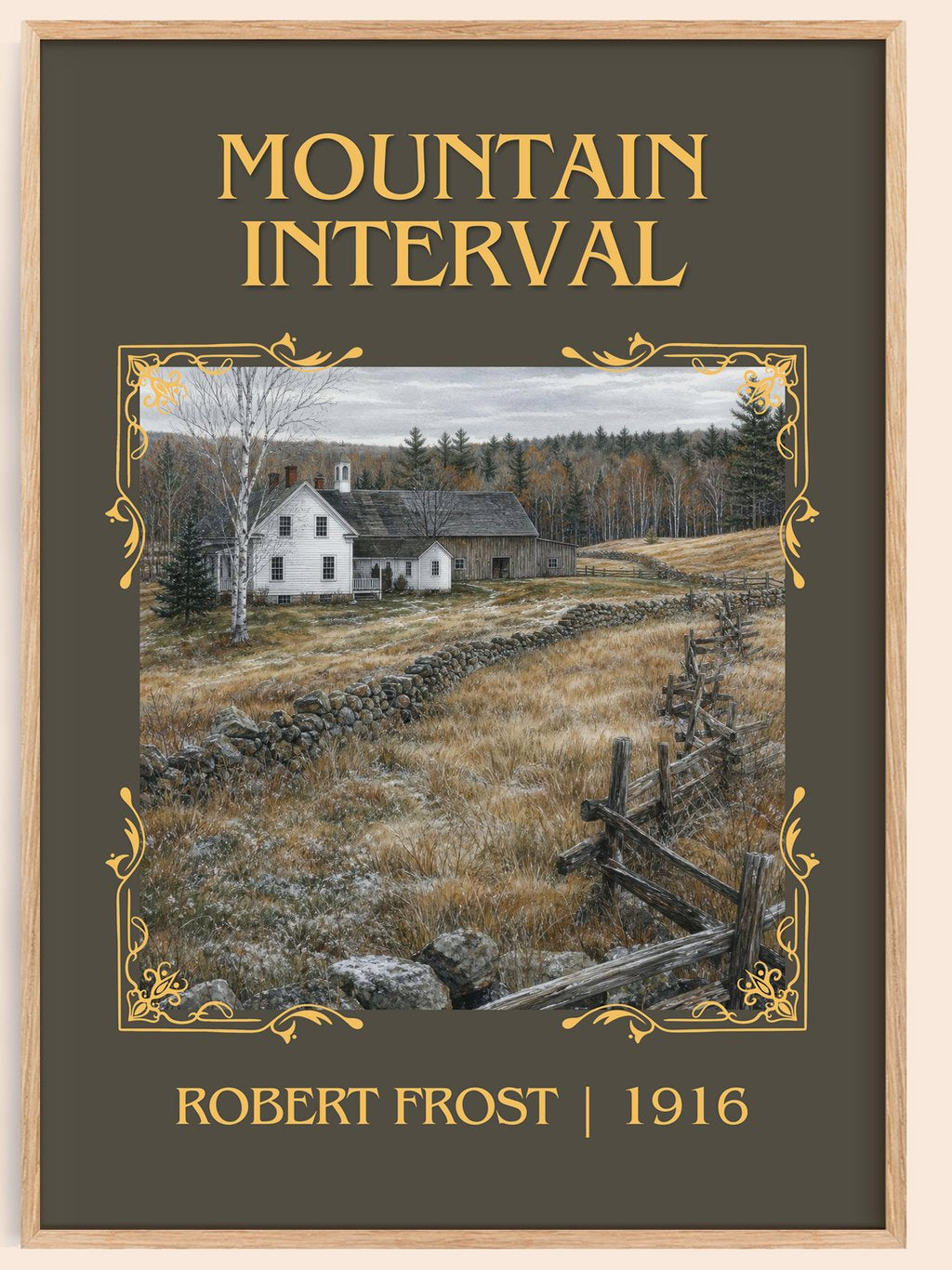 Mountain Interval Classic Book Art Print by Robert Frost – book poster