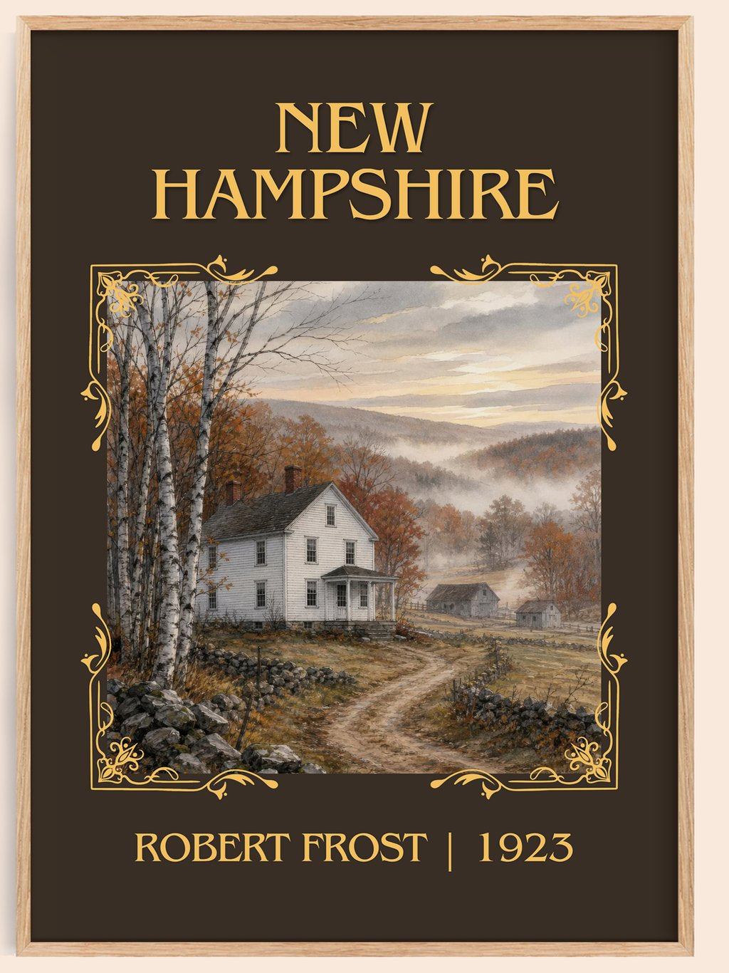 New Hampshire Classic Book Art Print by Robert Frost – book poster