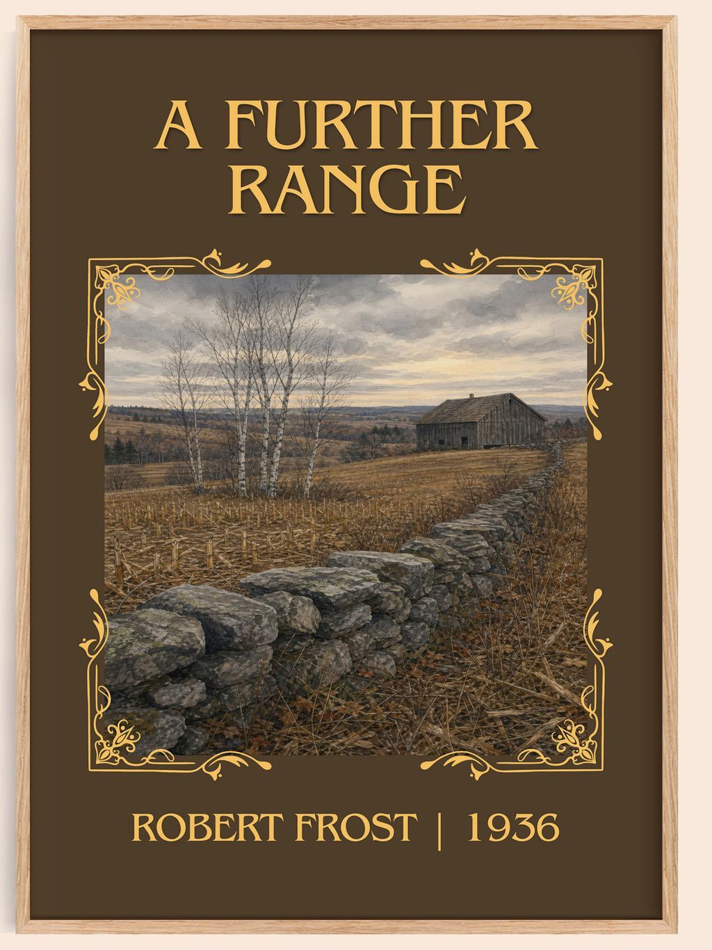 A Further Range Classic Book Art Print by Robert Frost – book poster