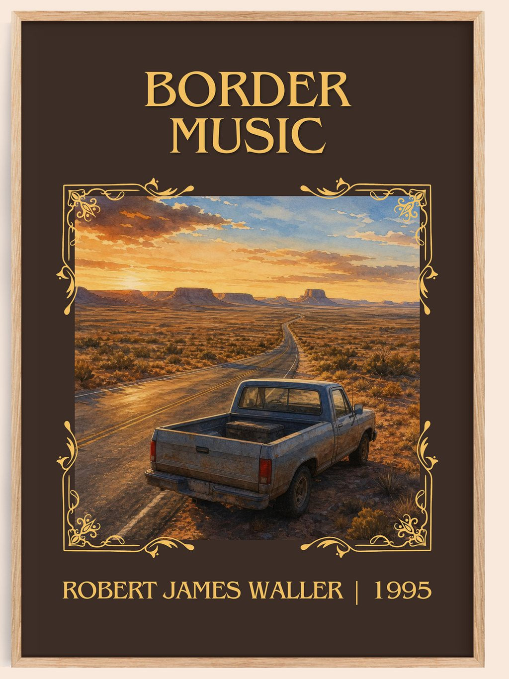 Border Music Classic Book Art Print by Robert James Waller – book poster