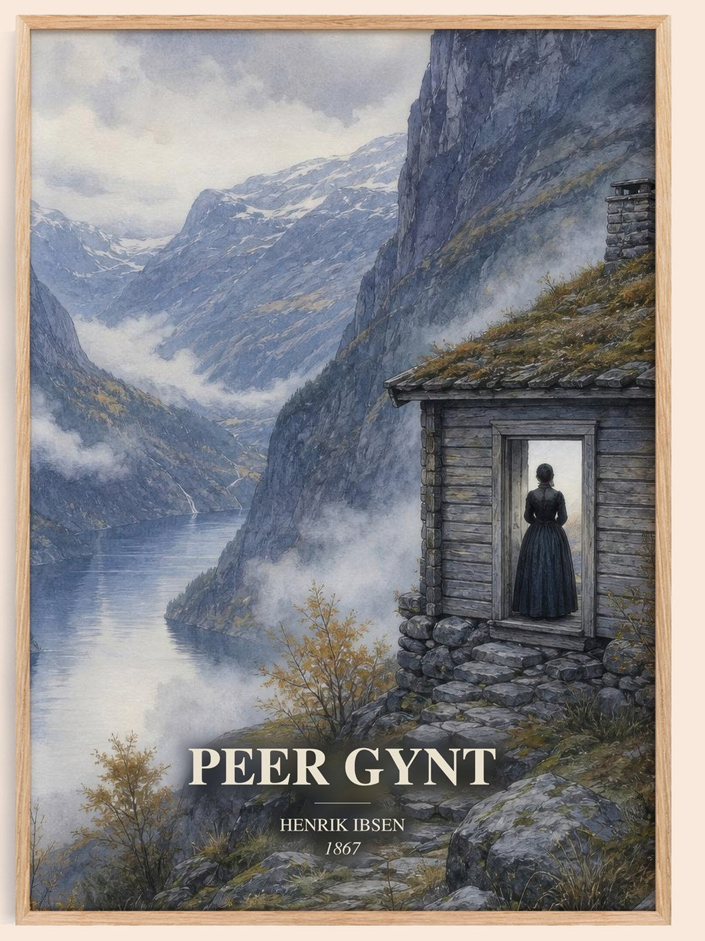Peer Gynt watercolour book poster by Henrik Ibsen – framed literary art print