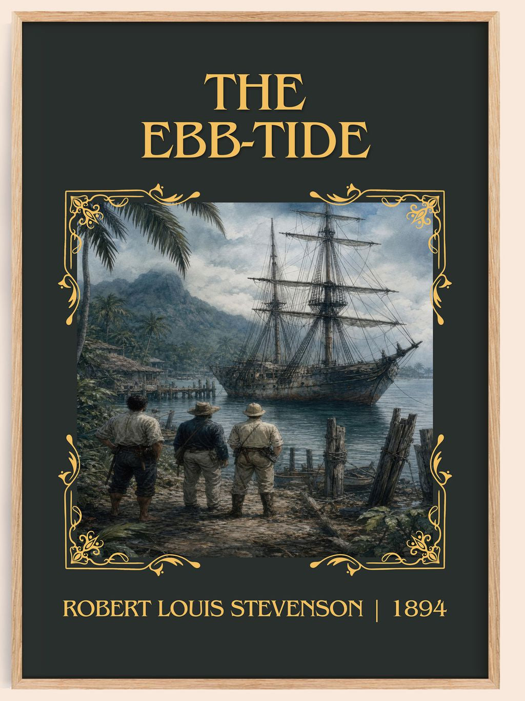The Ebb-Tide Classic Book Art Print by Robert Louis Stevenson – book poster