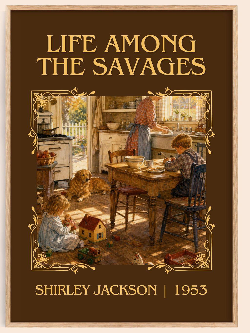 Life Among The Savages Classic Book Art Print by Shirley Jackson – book poster