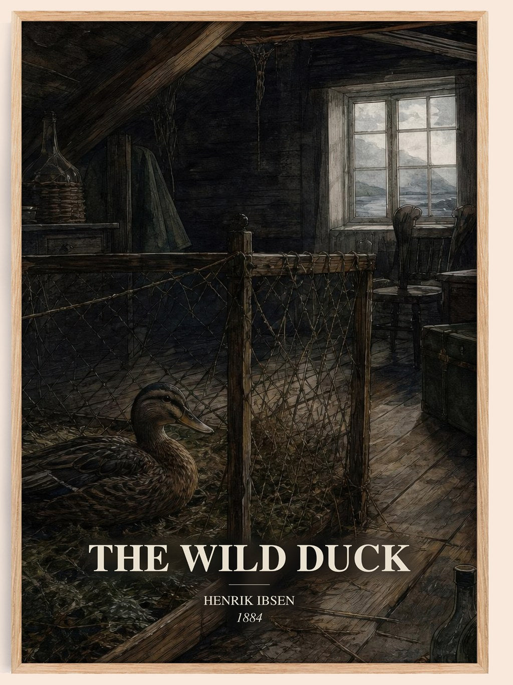 The Wild Duck watercolour book poster by Henrik Ibsen – framed literary art print