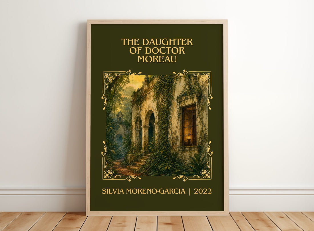 Daughter Of Doctor Moreau Classic Book Art Print by S. Moreno-Garcia – framed print leaning on a wooden floor