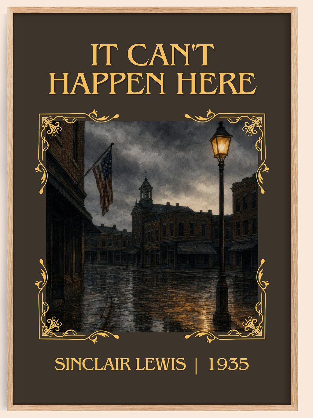 It Can'T Happen Here Classic Book Art Print by Sinclair Lewis – book poster