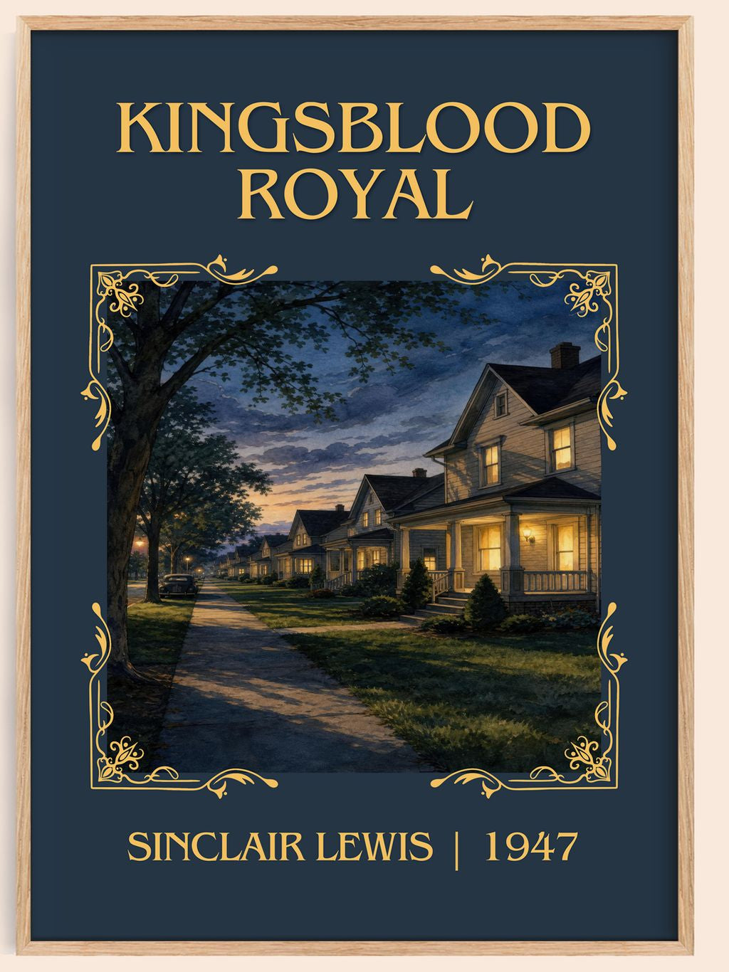 Kingsblood Royal Classic Book Art Print by Sinclair Lewis – book poster