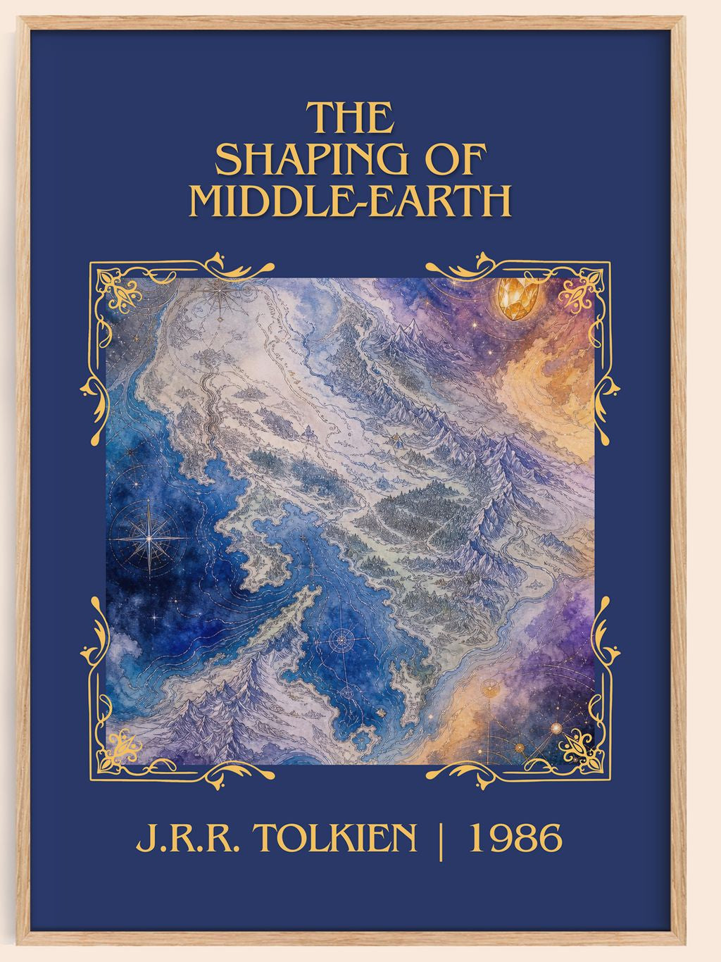 The Shaping Of Middle-Earth Classic Book Art Print by J.R.R. Tolkien – book poster