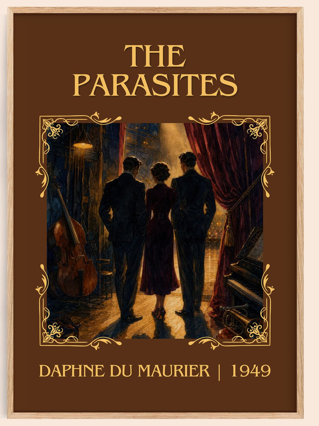 The Parasites Classic Book Art Print by Daphne du Maurier – book poster