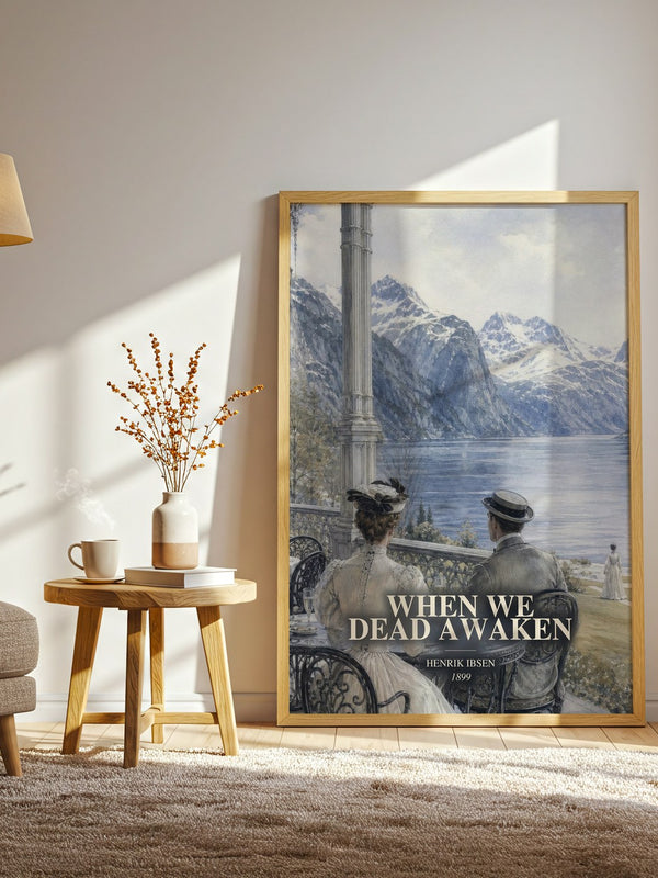 When We Dead Awaken watercolour print in frame leaning in hallway – classic literature wall art