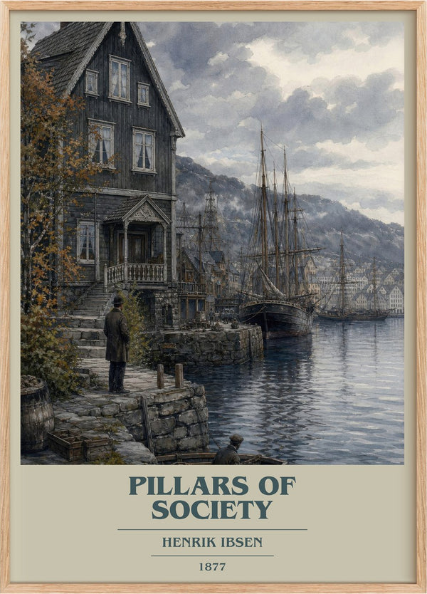 Pillars Of Society Book Cover Poster by Henrik Ibsen