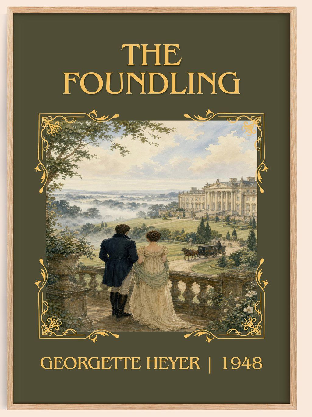 The Foundling Classic Book Art Print by Georgette Heyer – book poster
