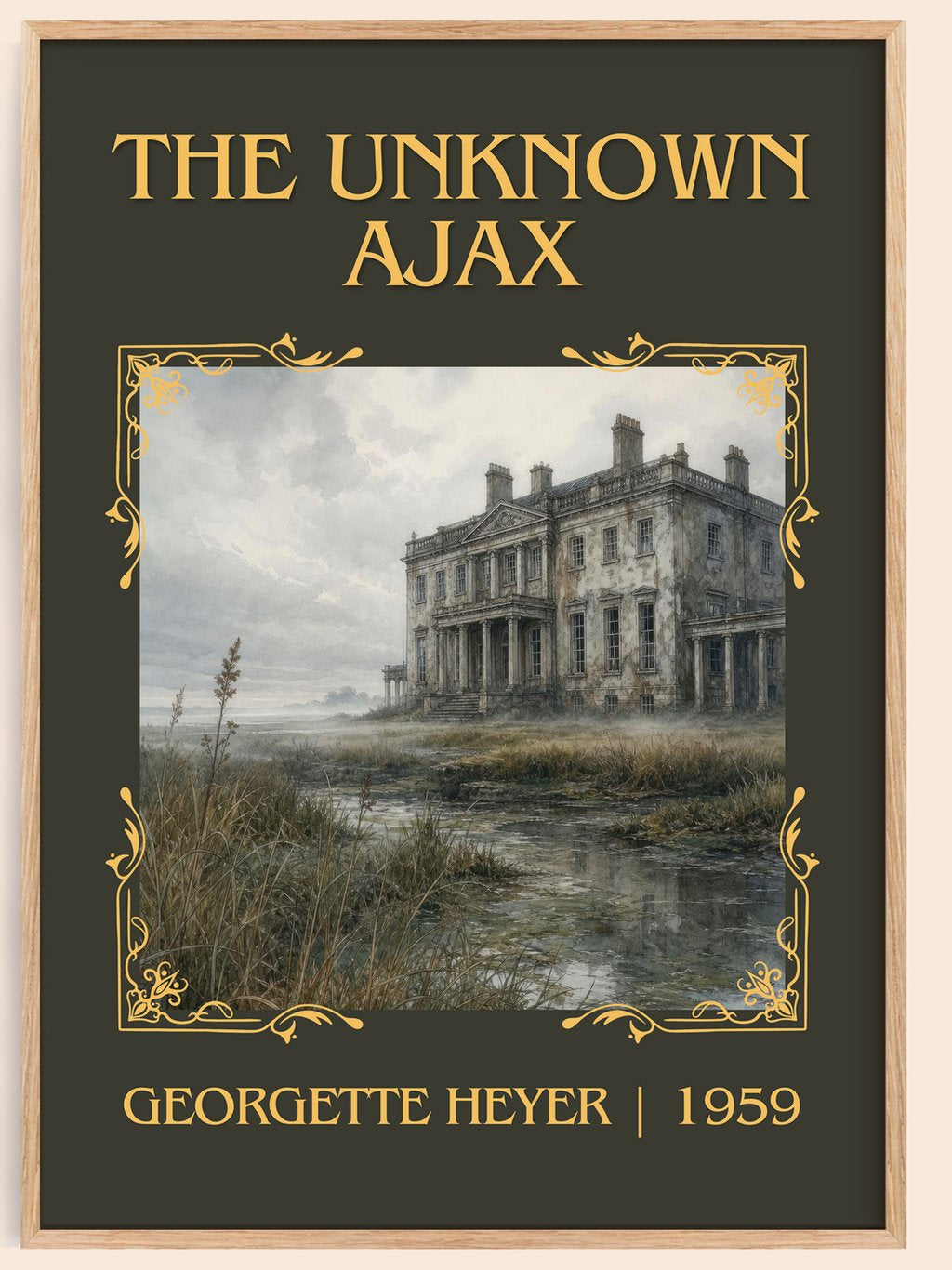 The Unknown Ajax Classic Book Art Print by Georgette Heyer – book poster