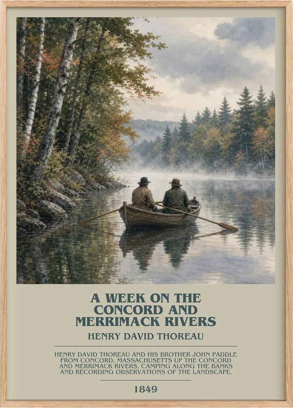 Week On The Concord And Merrimack Rivers Bookish Wall Art by Henry David Thoreau
