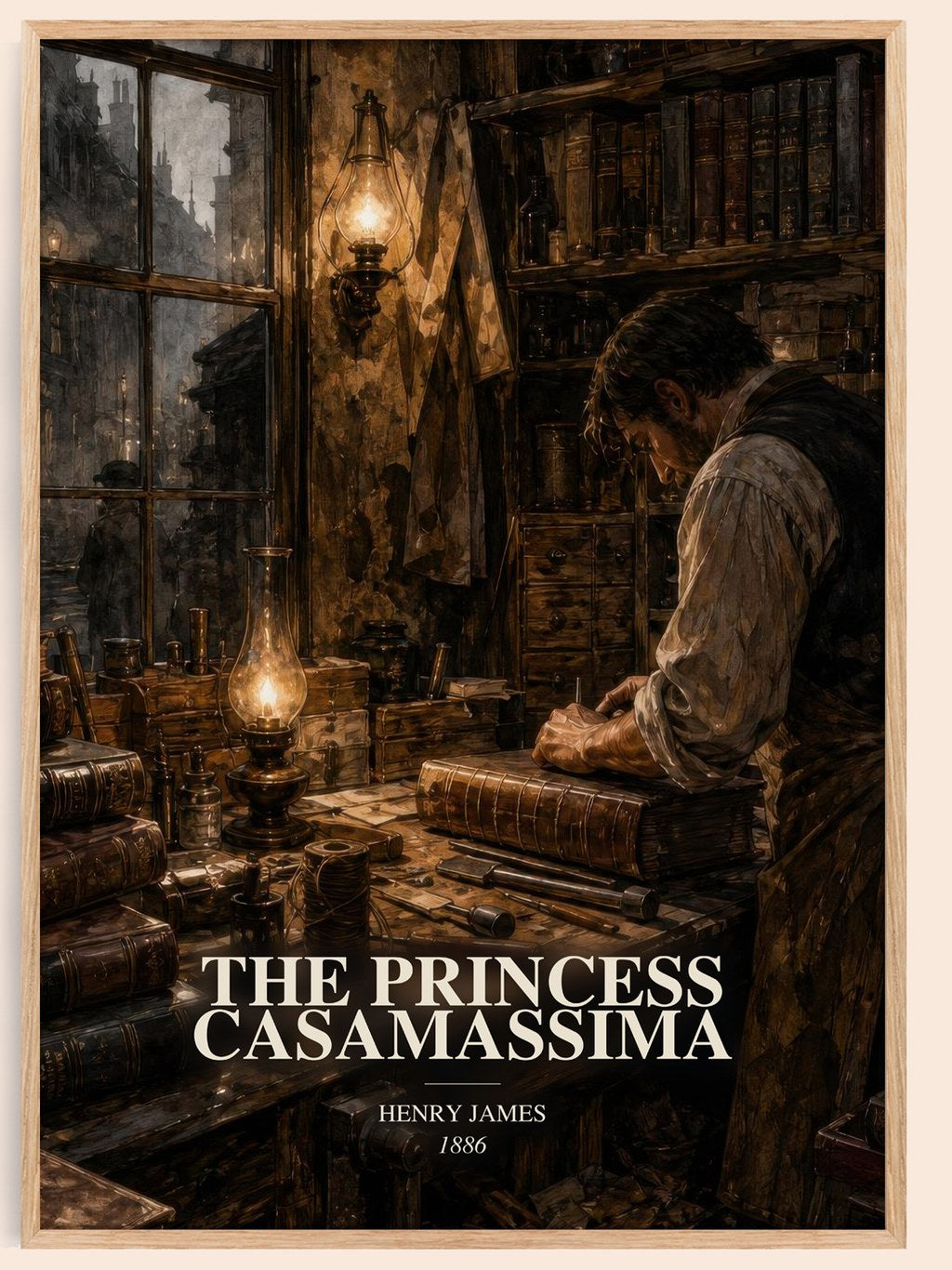 The Princess Casamassima watercolour book poster by Henry James – framed literary art print