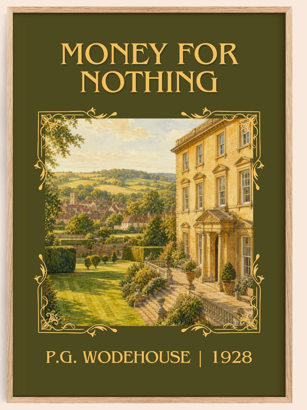 Money for Nothing Classic Book Art Print by P.G. Wodehouse – book poster