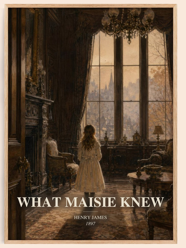 What Maisie Knew watercolour book poster by Henry James – framed literary art print